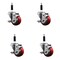 Service Caster 3'' Red Poly Swivel 7/8'' Expanding Stem Caster Set with Brake, 4PK SCC-EX20S314-PPUB-RED-TLB-78-4 - alternate 1